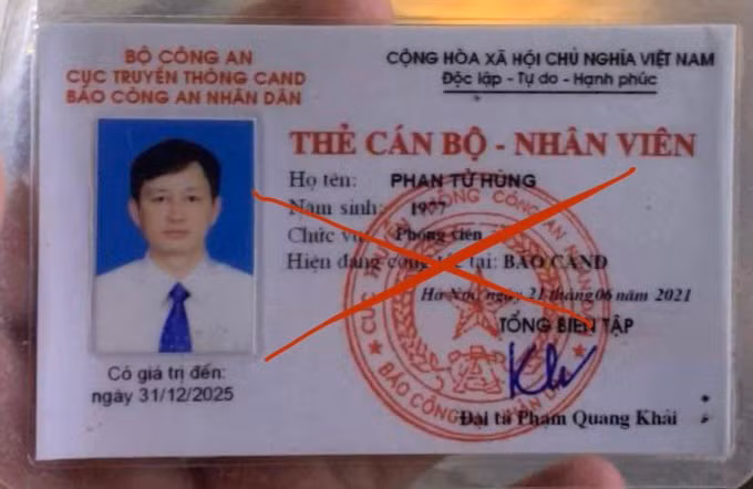 Cảnh báo hiện tượng giả mạo cán bộ, phóng viên, nhân viên&nbsp;Báo CAND -0