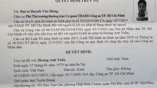 Truy nã kẻ lừa đảo trốn chấp hành án phạt 15 năm tù giam