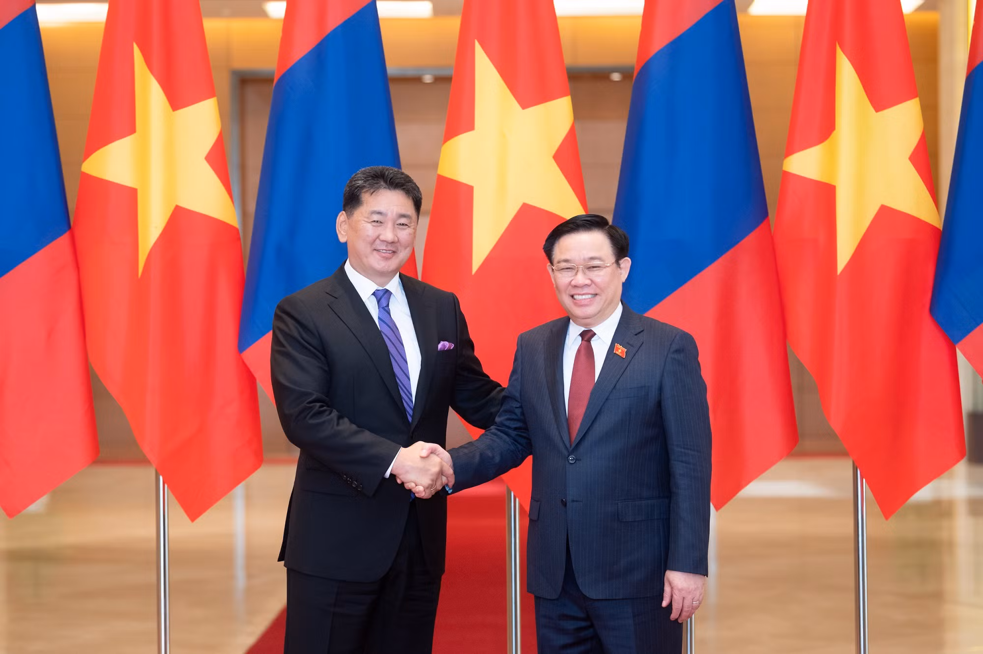 Chủ tịch Quốc hội Vương Đình Huệ hội kiến Tổng thống Mông Cổ -0