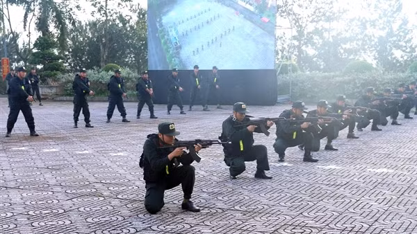 Diễn tập thực hiện nhiệm vụ của Tiểu đoàn CSCĐ dự bị chiến đấu Công an Đắk Nông