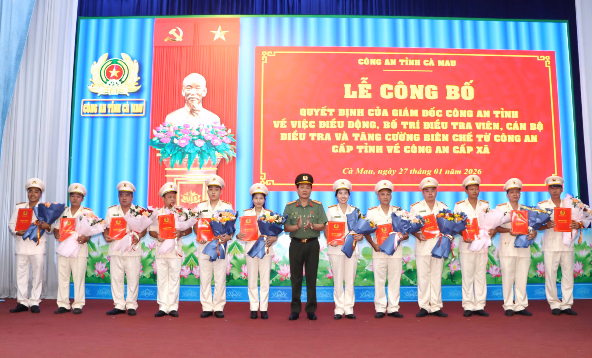 Công an Cà Mau điều động trên 100 điều tra viên về Công an cơ sở -0