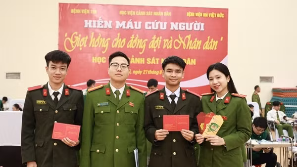 Học viện CSND đóng góp gần 2.000 đơn vị máu hỗ trợ đồng đội và nhân dân