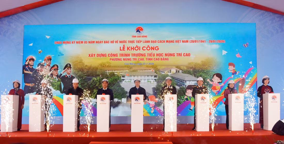 Tổng Bí thư Tô Lâm dự lễ khởi công xây trường học ở xã biên giới tỉnh Cao Bằng -0