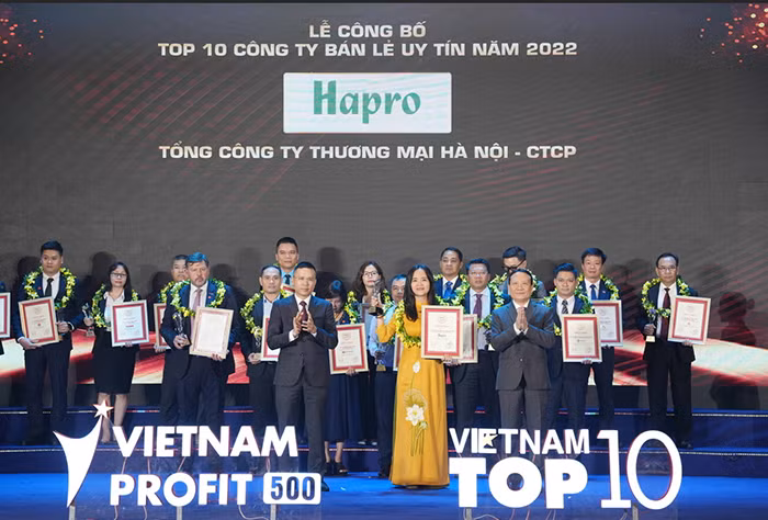 Hapro được vinh danh Top 10 Công ty Bán lẻ uy tín&nbsp;lần thứ 5 liên tiếp -0