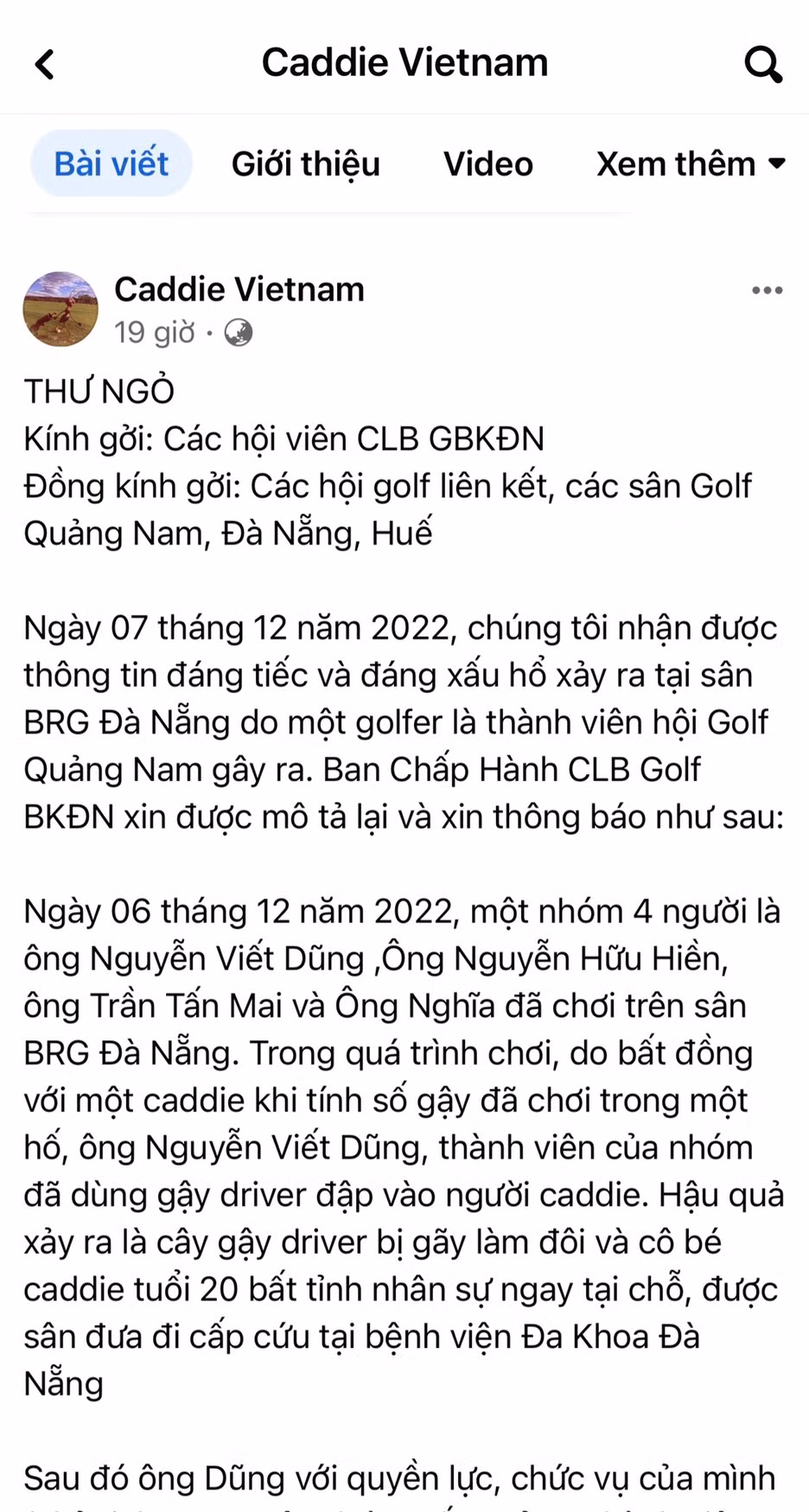 Công an vào cuộc vụ Chủ tịch tập đoàn Đ.Q dùng gậy golf đánh người -0
