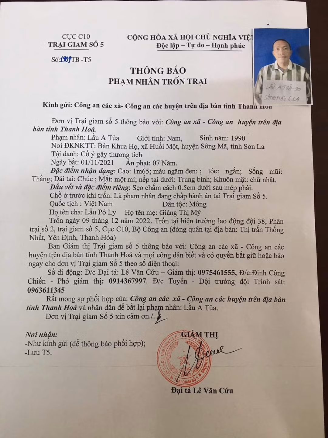 Truy tìm phạm nhân trốn khỏi Trại giam số 5 -0