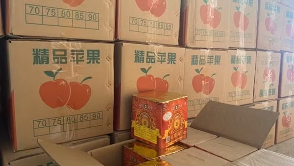 Ém gần 7 tấn pháo trong các hộp in nhãn hoa quả nhập khẩu