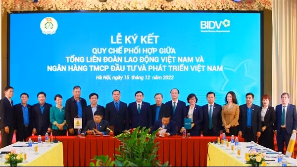 BIDV và Tổng Liên đoàn Lao động Việt Nam ký kết Quy chế phối hợp