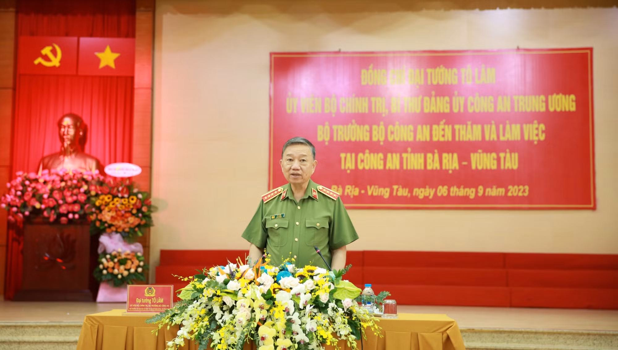 Bộ trưởng Tô Lâm thăm và làm việc tại Công an tỉnh Bà Rịa-Vũng Tàu -0