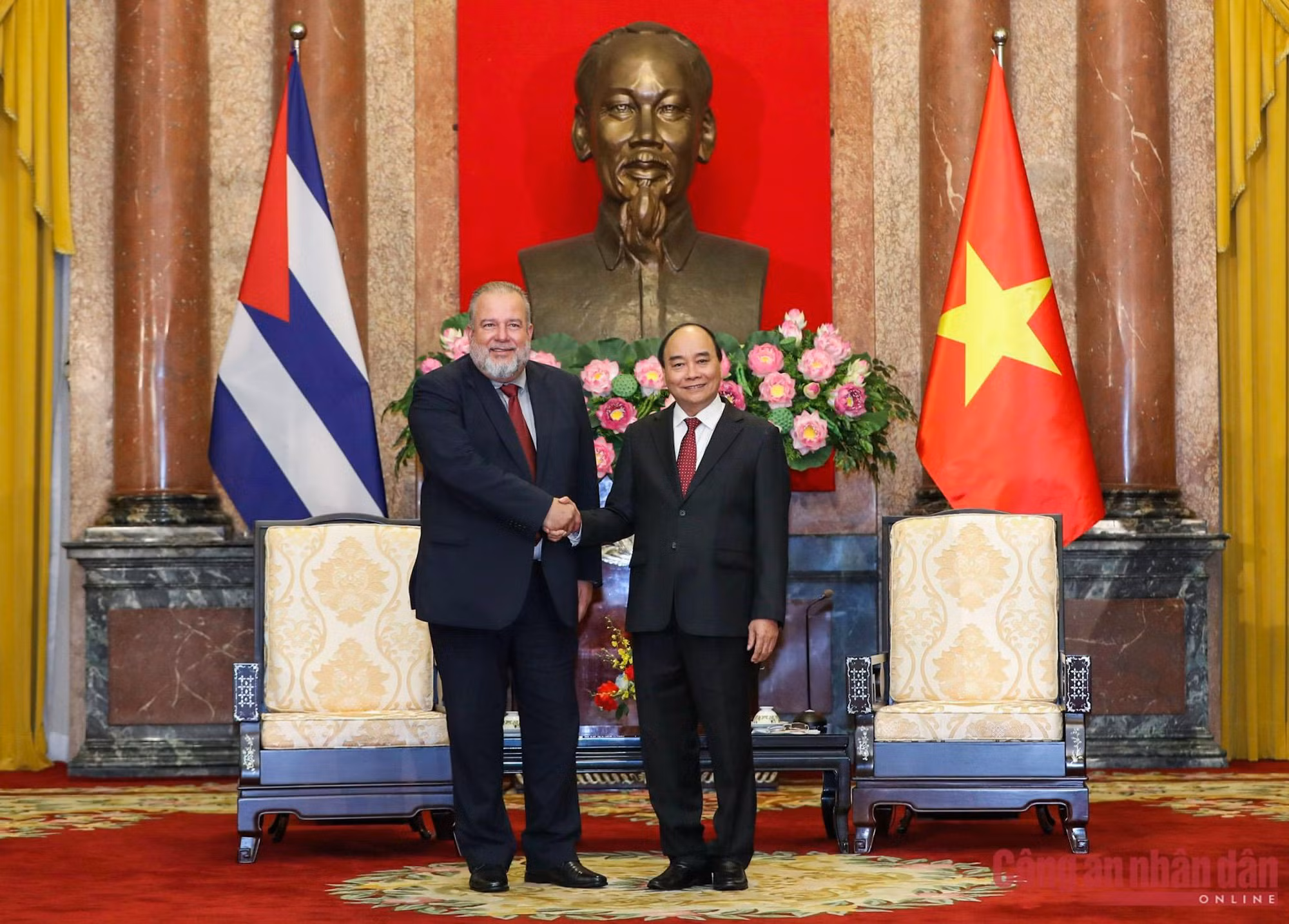 Thủ tướng Cuba Manuel Marrero Cruz chào xã giao Chủ tịch nước Nguyễn Xuân Phúc -2
