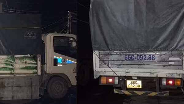 Đồng Tháp bắt hai xe tải chở 8 tấn đường cát nghi hàng lậu