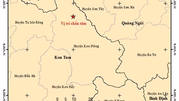 Kon Tum động đất 3,2 độ richter ngay trước bão Noru