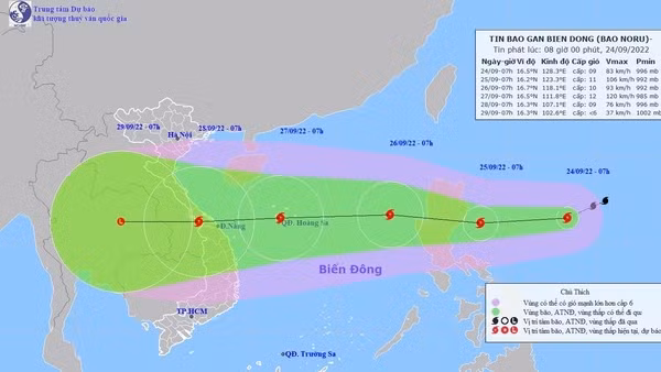 Bão Noru sẽ đổ bộ miền Trung, các địa phương ứng phó khẩn