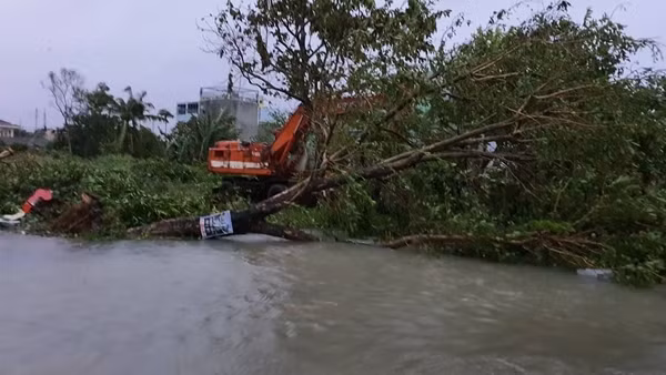 Gió giật và mưa lớn dữ dội, miền Trung oằn mình trong bão