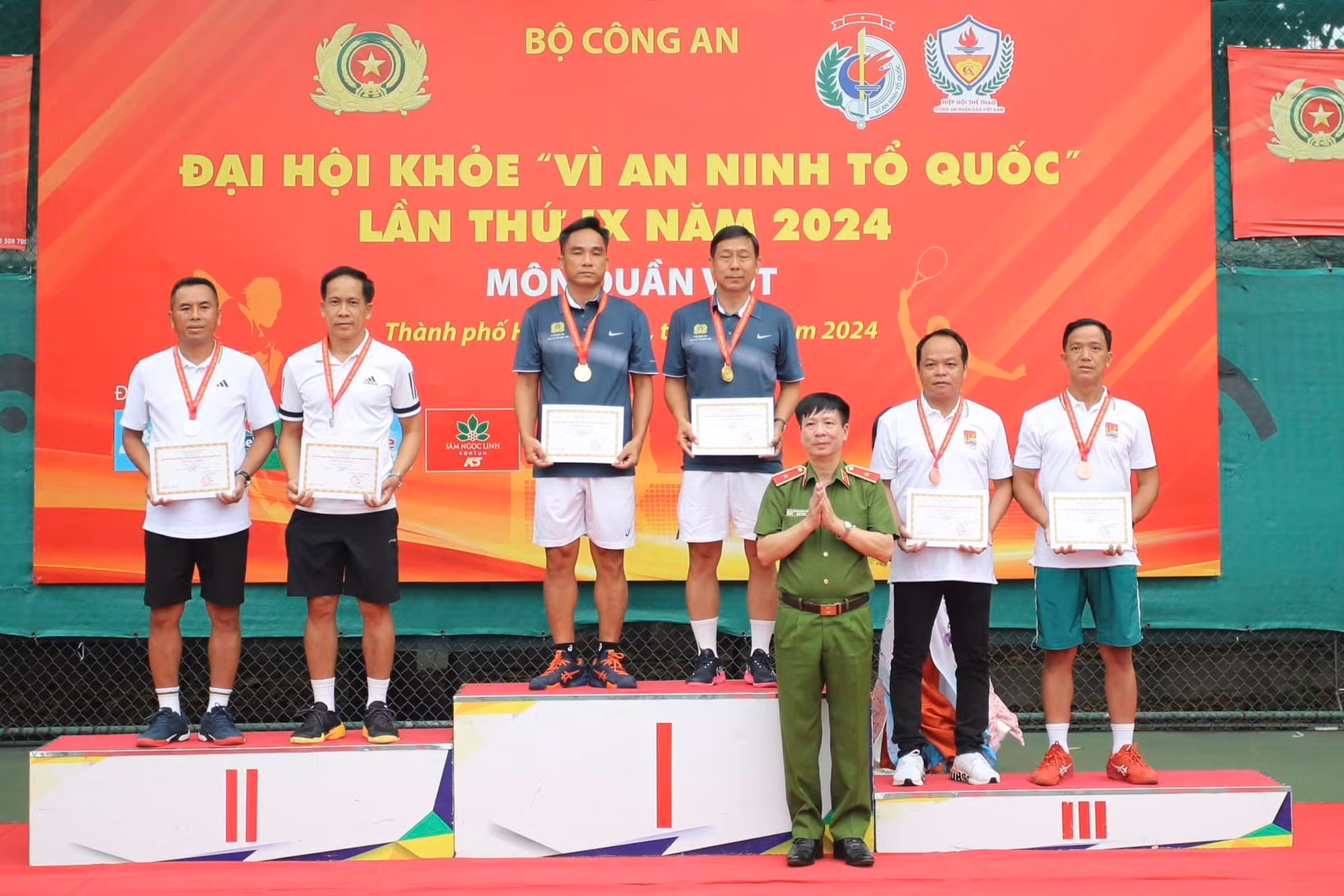 Công an tỉnh Đắk Lắk giành giải Nhất toàn đoàn môn quần vợt Đại hội khỏe “Vì an ninh Tổ quốc” -1