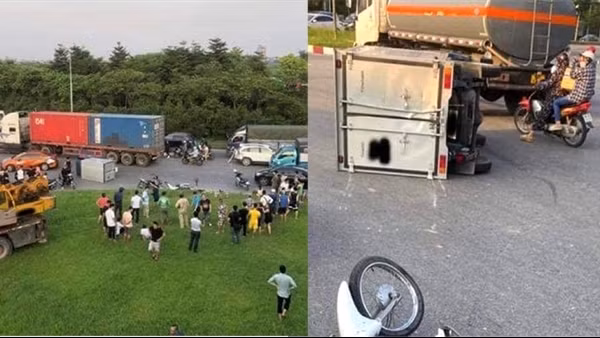 Tai nạn liên hoàn dưới chân cầu Thăng Long, 1 người tử vong