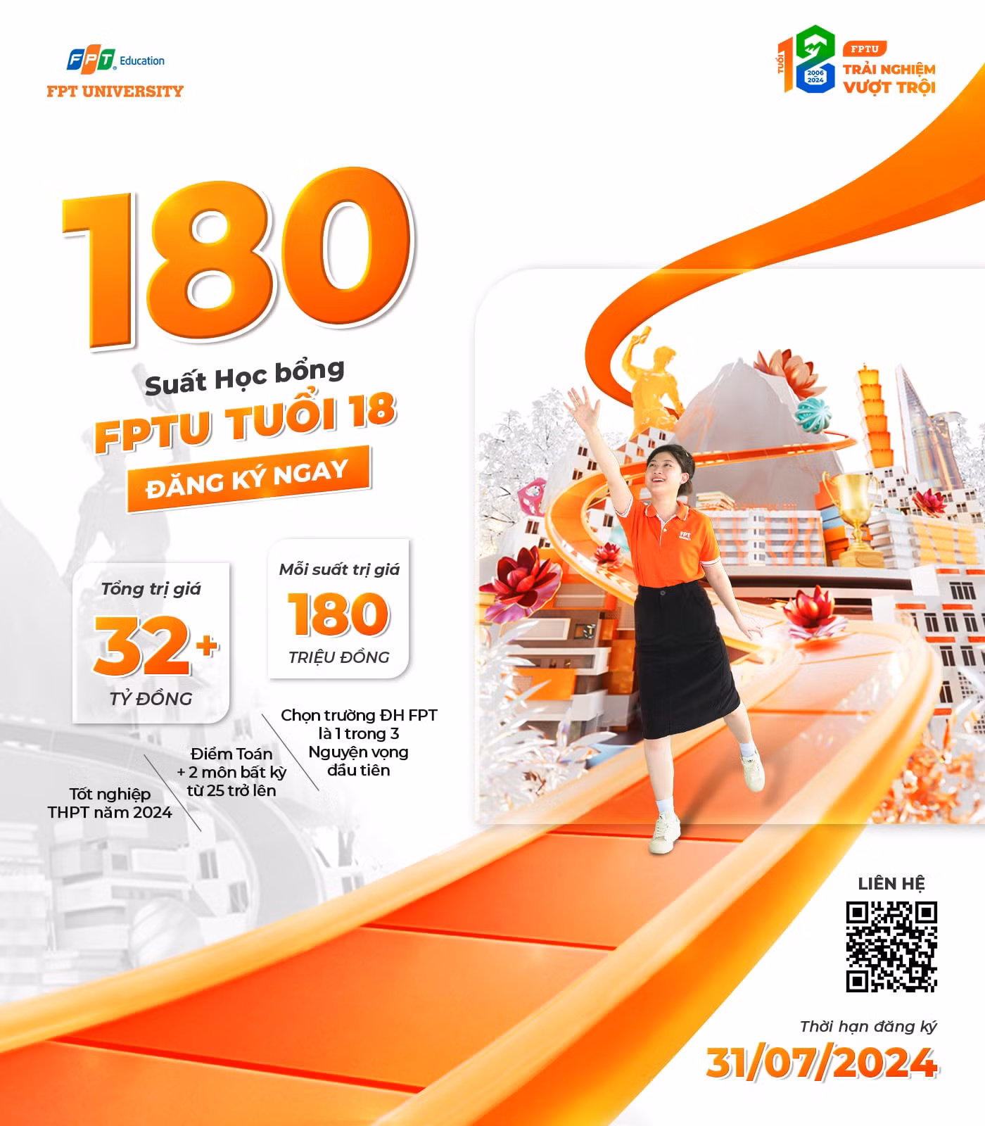 Học sinh đạt từ 25 điểm thi THPT trở lên có cơ hội đạt học bổng trường Đại học FPT -0