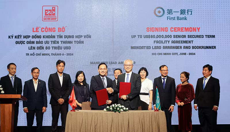 Lễ ký kết hợp đồng tín dụng hợp vốn lên đến 80 triệu USD giữa Sao Mai Group và Ngân hàng First Commercial Bank -1