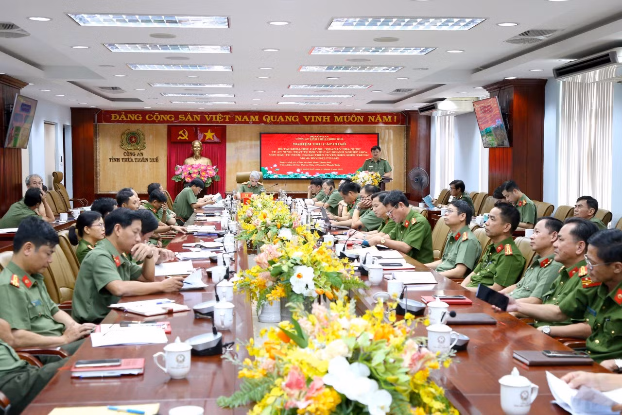 Công an Thừa Thiên Huế nghiệm thu cấp cơ sở đề tài khoa học cấp Bộ -0