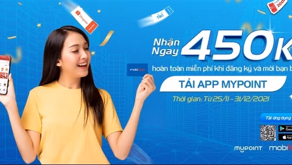 Hướng dẫn nhận quà tặng 450.000đ khi tải Ứng dụng MyPoint