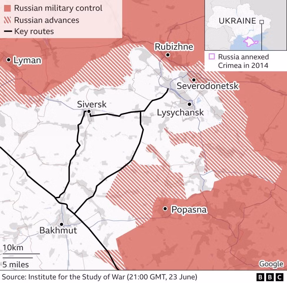 Nga tiến công, áp sát thành phố cuối cùng Ukraine kiểm soát ở Lugansk -0