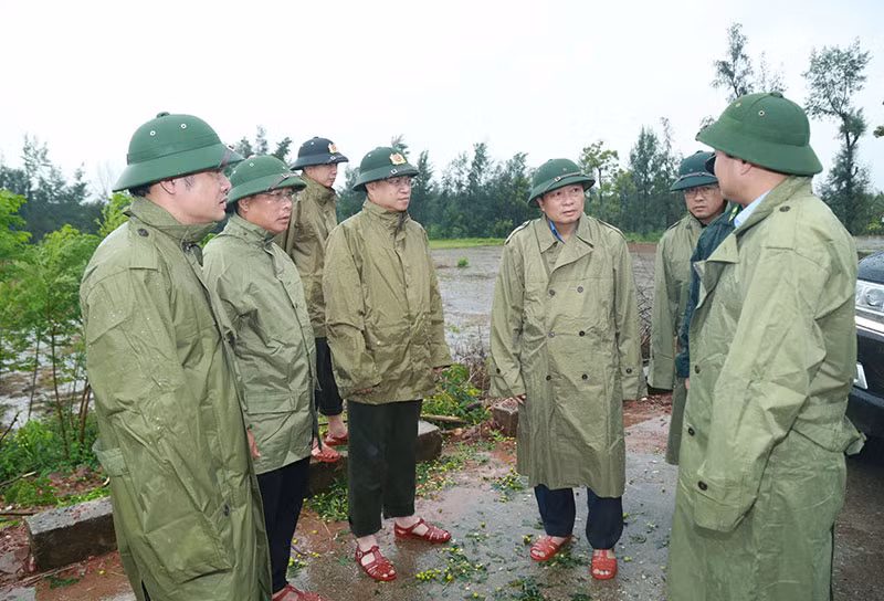 Kiểm tra công tác phòng, chống bão số 5 tại xã An Châu, tỉnh Nghệ An -0