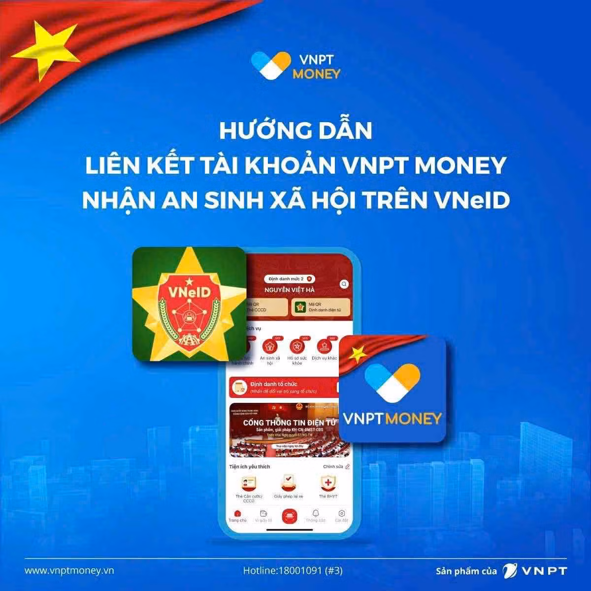 Nhận quà tặng 100.000 đồng dịp 2/9 dễ dàng trên VNeID với VNPT Money -0