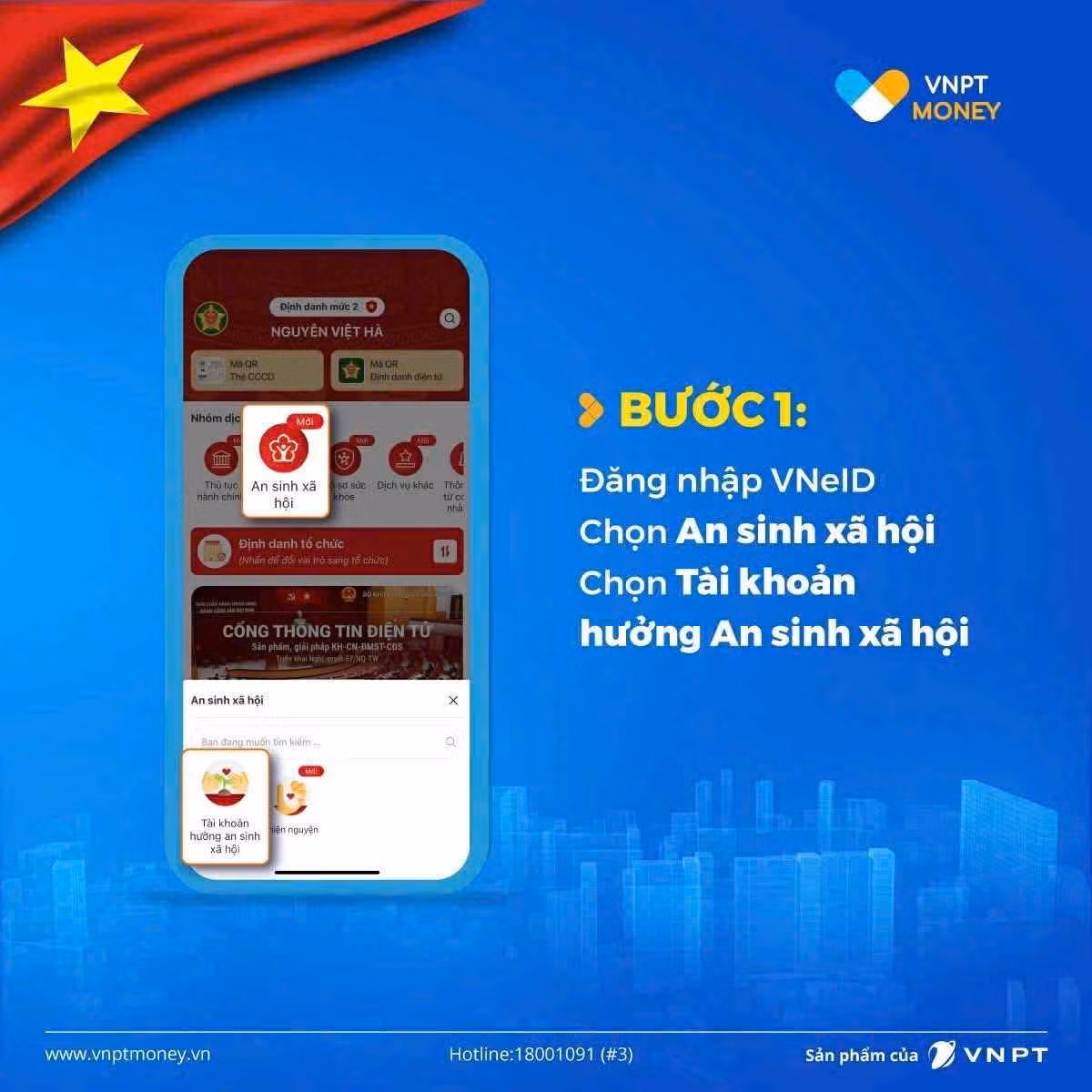 Nhận quà tặng 100.000 đồng dịp 2/9 dễ dàng trên VNeID với VNPT Money -1
