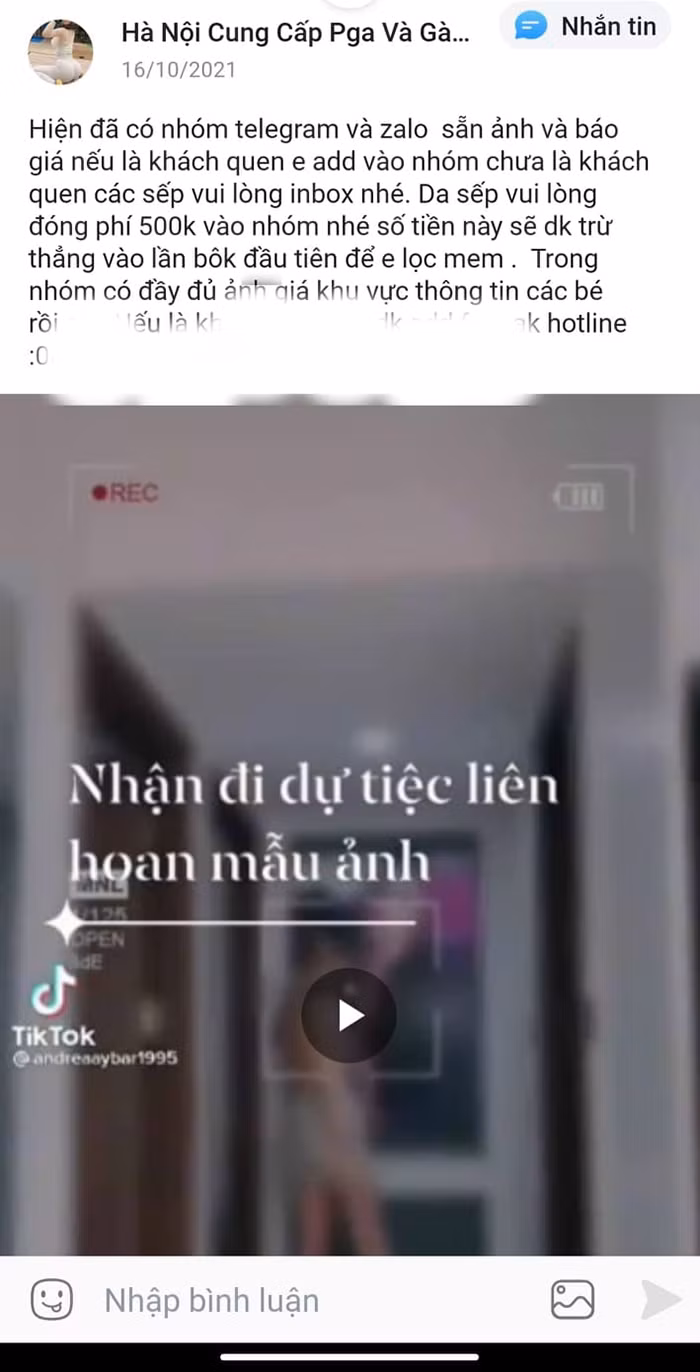 Triệt phá đường dây mại dâm 