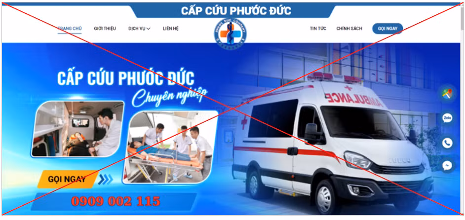 Phát hiện cơ sở ngang nhiên cung cấp dịch vụ vận chuyển cấp cứu không phép -0