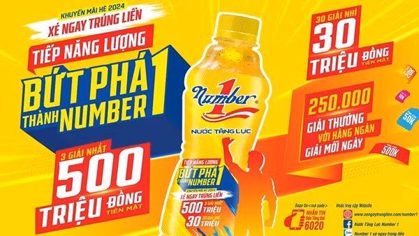 Xé nhãn trúng thưởng từ nước tăng lực Number 1 và sức nóng chỉ sau 2 tuần khởi động
