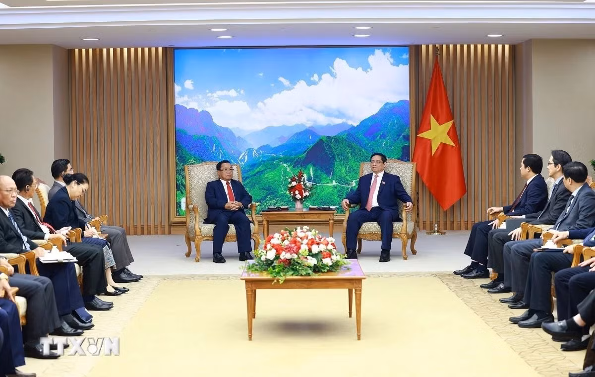 Thủ tướng tiếp Chủ nhiệm Ban Kiểm tra Trung ương, Tổng Thanh tra Nhà nước Lào -0