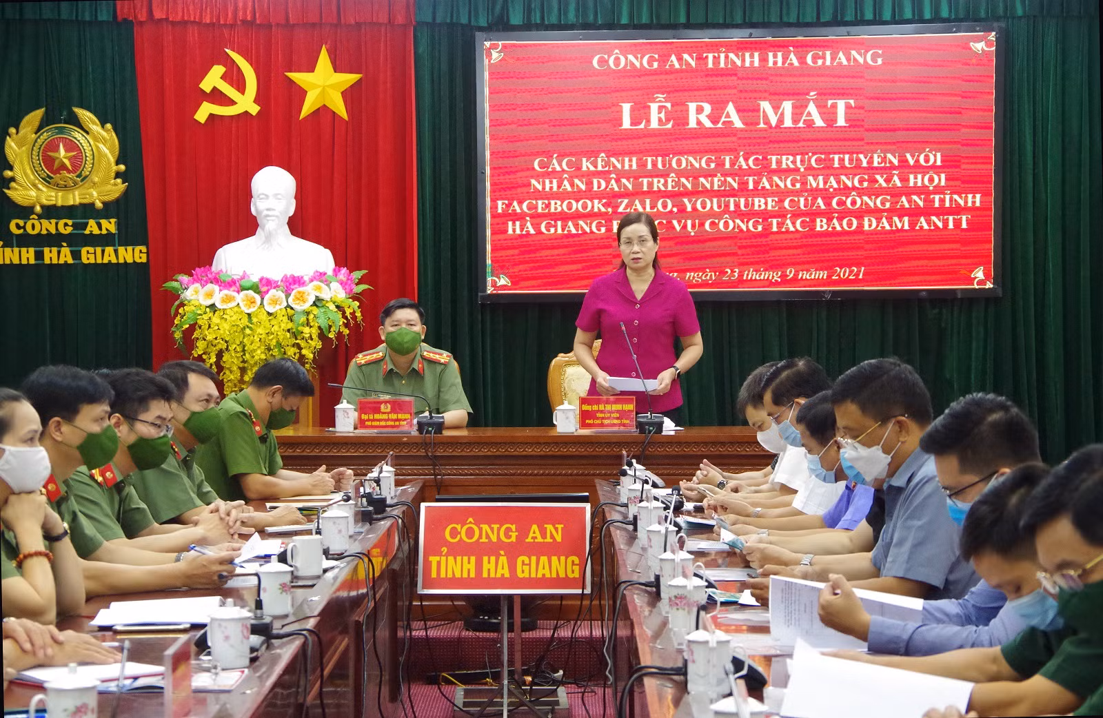 đồng chí hà thị minh hạnh, phó chủ tịch ubnd tỉnh phát biểu chỉ đạo tại lễ ra mắt..jpg -0