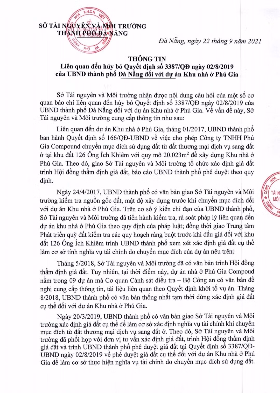 Đà Nẵng thông tin về dự án Khu nhà ở Phú Gia của Vũ Nhôm -1