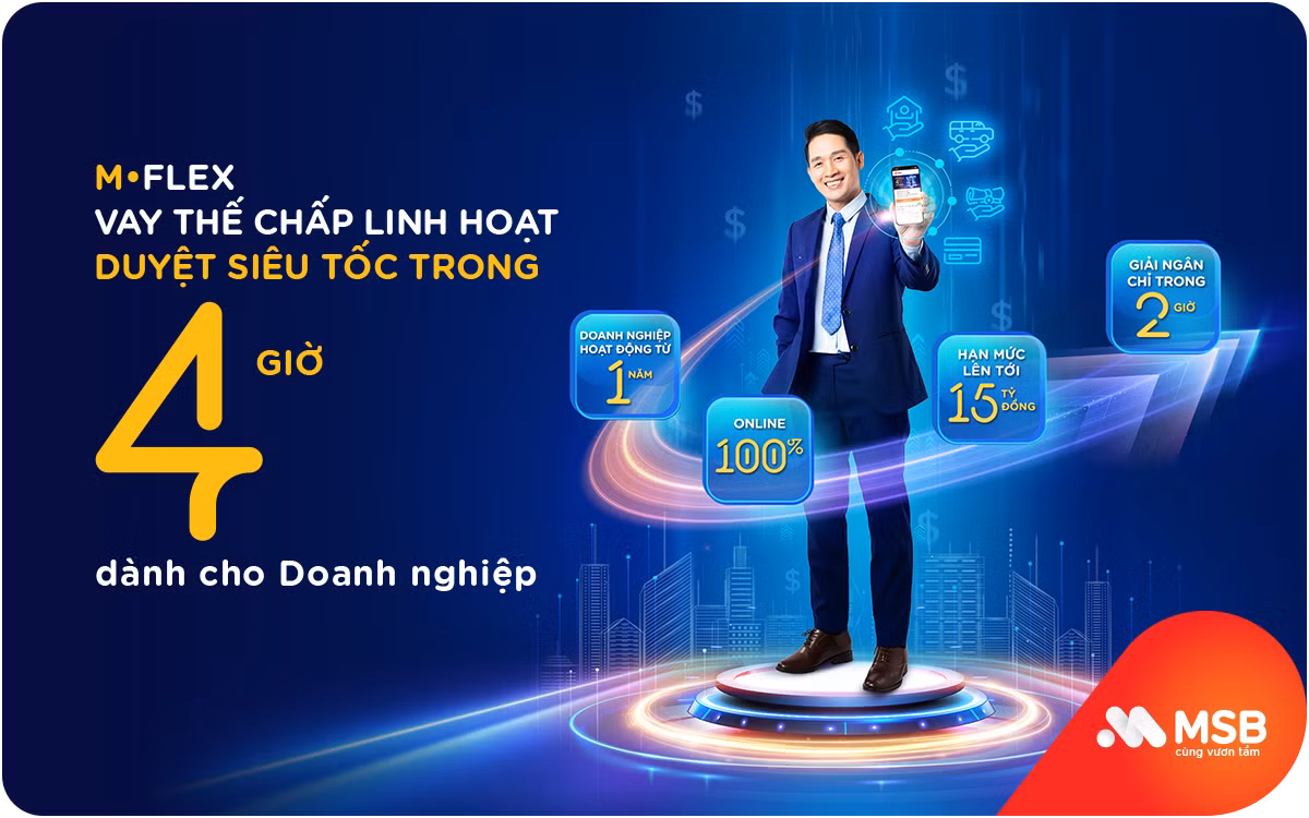 Vay thế chấp linh hoạt chỉ trong 4 giờ với M-Flex của MSB -0