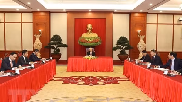 Tổng Bí thư Nguyễn Phú Trọng tiếp Phó Chủ tịch nước Lào Pany Yathotou ảnh 4