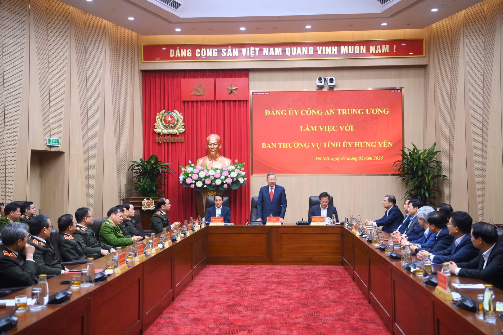Đảng ủy Công an Trung ương làm việc với Ban Thường vụ Tỉnh ủy Hưng Yên -0