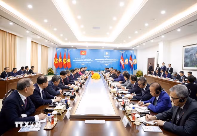 Tổng Bí thư Tô Lâm hội kiến Samdech Techo Hun Sen -0