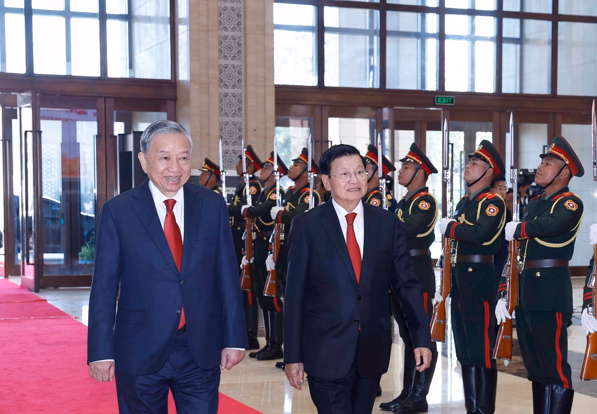 Tổng Bí thư Tô Lâm và Tổng Bí thư, Chủ tịch nước Lào chủ trì Hội nghị thông báo kết quả Đại hội XIV của Đảng Cộng sản Việt Nam -0