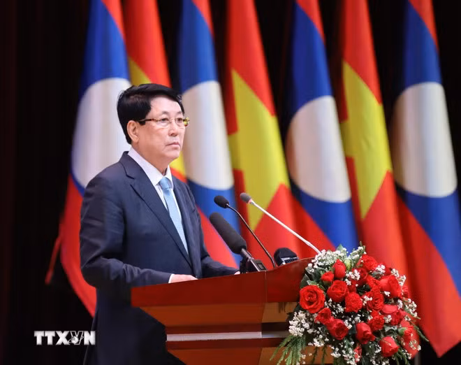 Chủ tịch nước Lương Cường dự chương trình Giao lưu hữu nghị Việt-Lào -0