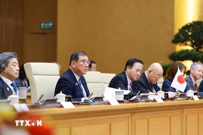Thủ tướng Phạm Minh Chính hội đàm với Thủ tướng Nhật Bản Ishiba Shigeru -0