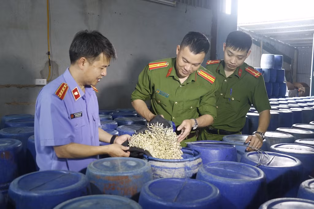 Thủ đoạn của 4 đối tượng sản xuất 3.500 tấn giá đỗ ngâm hóa chất -0