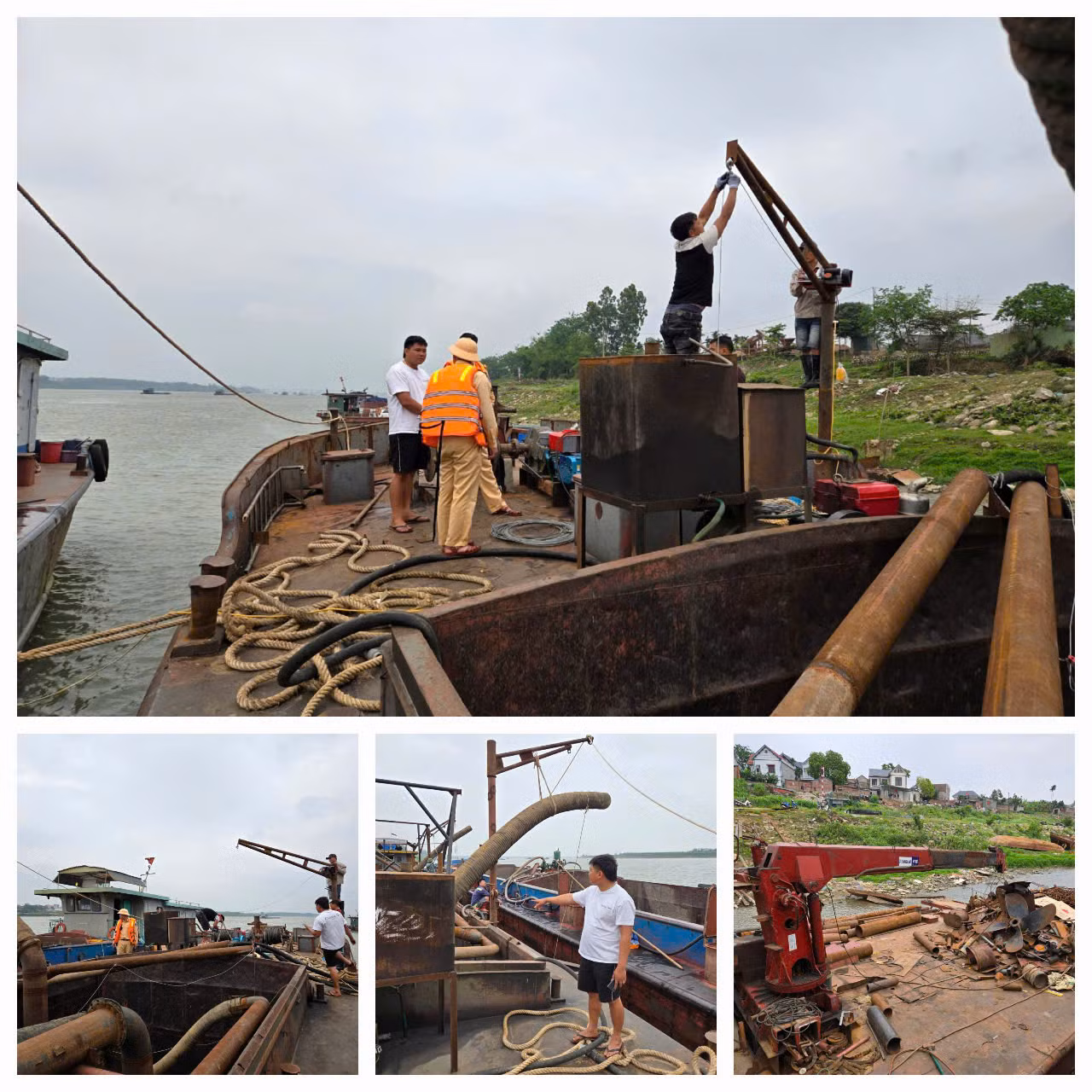 Siết chặt phương tiện thủy gắn thiết bị khai thác cát trên các tuyến sông -0