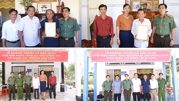 Công an tỉnh Cà Mau trao 5 nhà tình nghĩa tặng gia đình chính sách