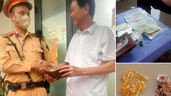 Đánh rơi 5 chỉ vàng và gần 20 triệu trên phố, người dân được CSGT tìm trả lại