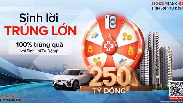 “Sinh lời trúng lớn” cùng Techcombank với tổng giá trị giải thưởng đến 250 tỷ đồng