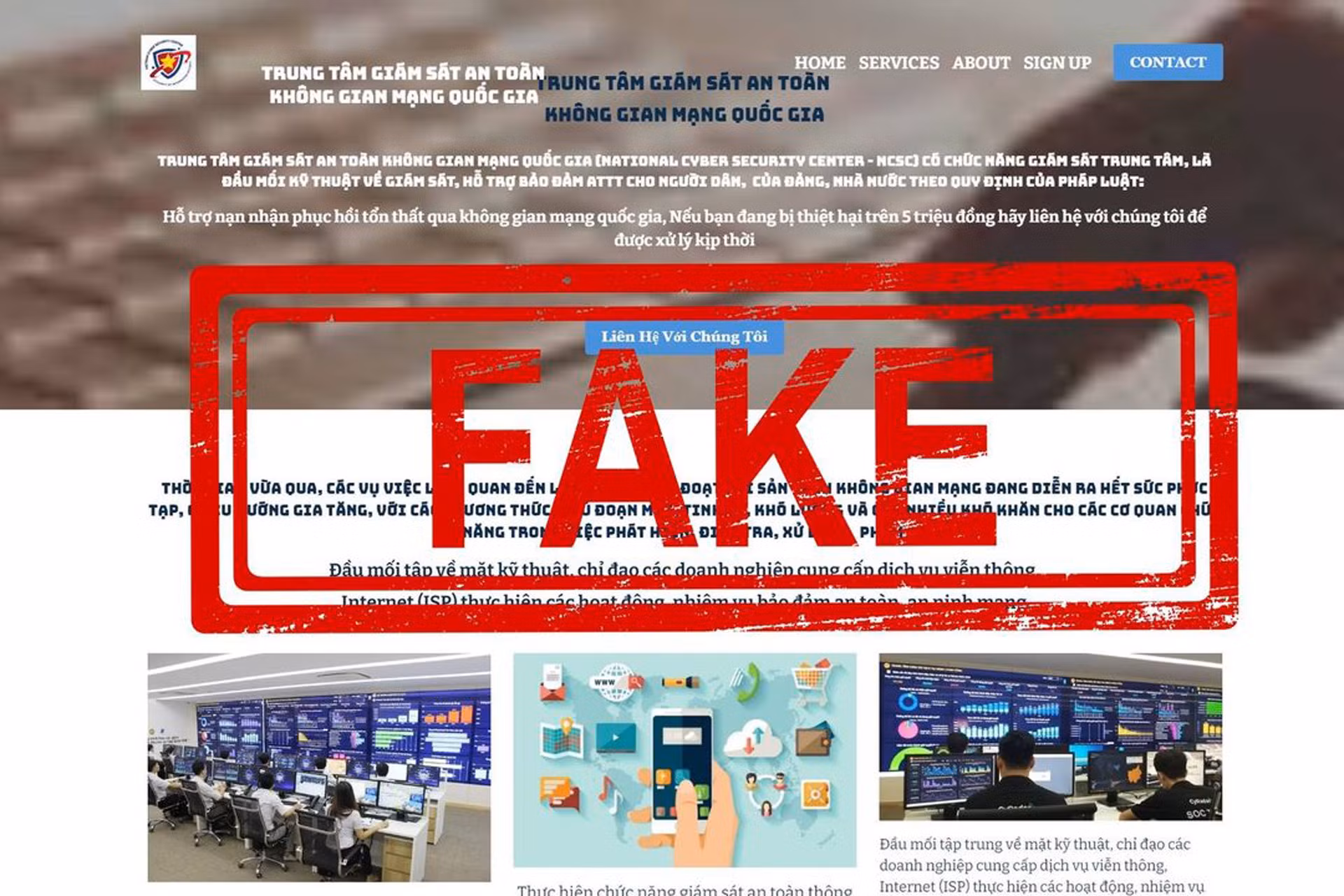 Giả mạo website của NCSC để quảng cáo "hỗ trợ nạn nhân lấy lại tiền lừa đảo"