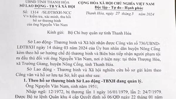Trốn trại về quê làm hồ sơ hưởng chế độ thương binh