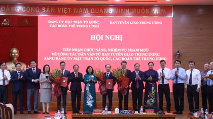 Ban Tuyên giáo Trung ương chuyển giao chức năng, nhiệm vụ tham mưu về công tác dân vận