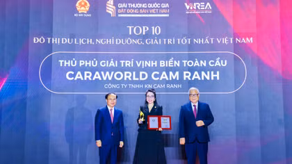 CaraWorld Cam Ranh đạt top 10 đô thị du lịch, nghỉ dưỡng, giải trí tốt nhất Việt Nam